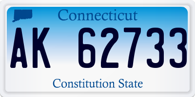 CT license plate AK62733