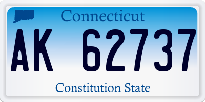 CT license plate AK62737