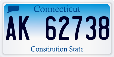 CT license plate AK62738