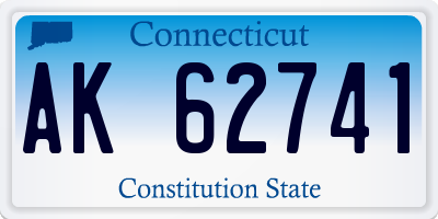 CT license plate AK62741