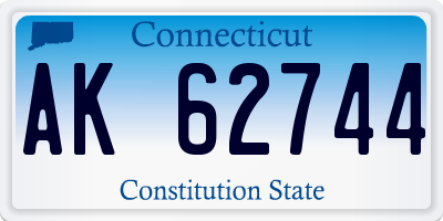 CT license plate AK62744