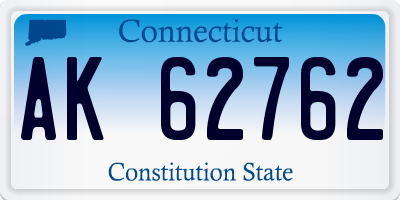 CT license plate AK62762