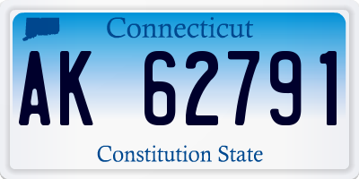 CT license plate AK62791