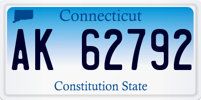 CT license plate AK62792