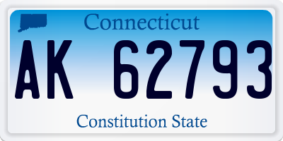 CT license plate AK62793