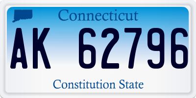 CT license plate AK62796