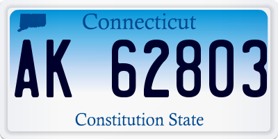 CT license plate AK62803