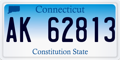 CT license plate AK62813