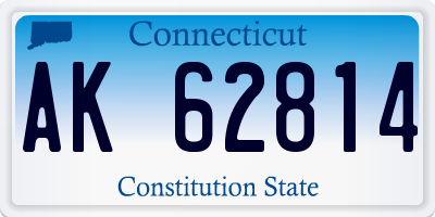 CT license plate AK62814
