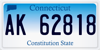 CT license plate AK62818