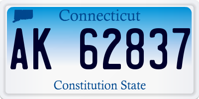 CT license plate AK62837