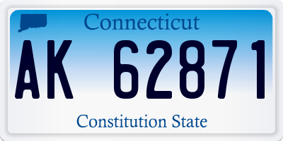 CT license plate AK62871