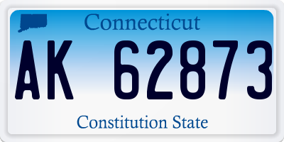 CT license plate AK62873