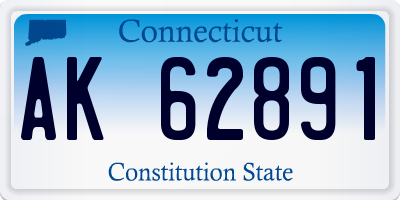 CT license plate AK62891
