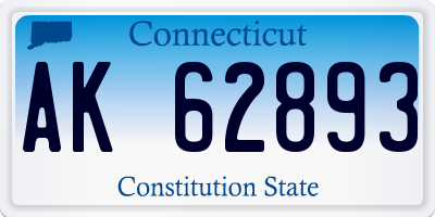 CT license plate AK62893