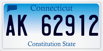 CT license plate AK62912