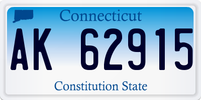 CT license plate AK62915