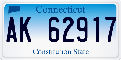 CT license plate AK62917