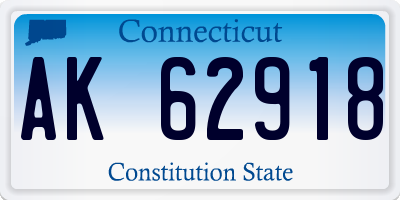 CT license plate AK62918