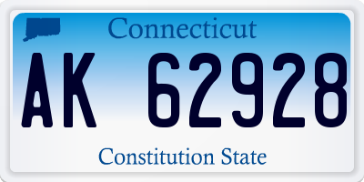 CT license plate AK62928
