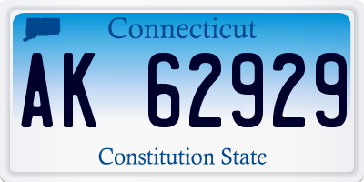CT license plate AK62929