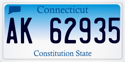 CT license plate AK62935
