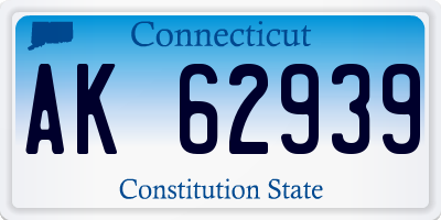 CT license plate AK62939