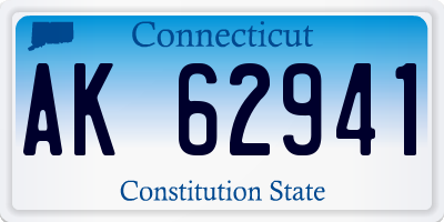 CT license plate AK62941