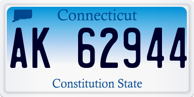 CT license plate AK62944