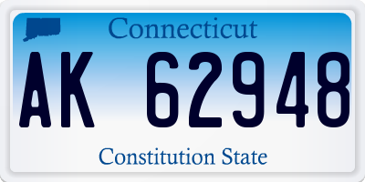 CT license plate AK62948