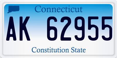 CT license plate AK62955