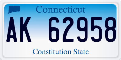 CT license plate AK62958