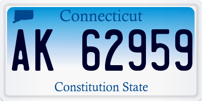 CT license plate AK62959