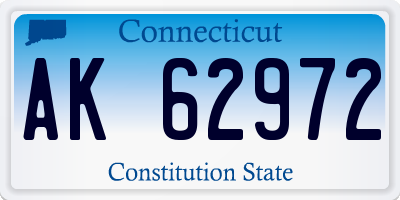 CT license plate AK62972