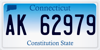 CT license plate AK62979