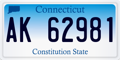 CT license plate AK62981