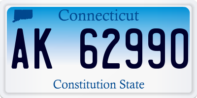 CT license plate AK62990