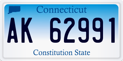 CT license plate AK62991