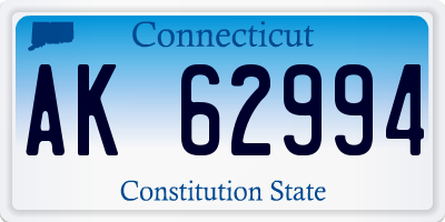 CT license plate AK62994