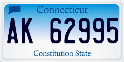 CT license plate AK62995