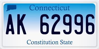 CT license plate AK62996
