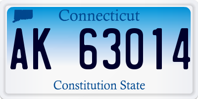 CT license plate AK63014