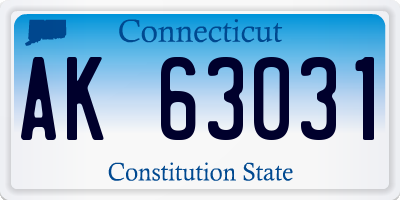 CT license plate AK63031