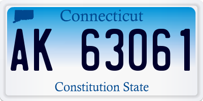 CT license plate AK63061