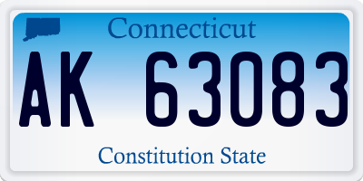 CT license plate AK63083