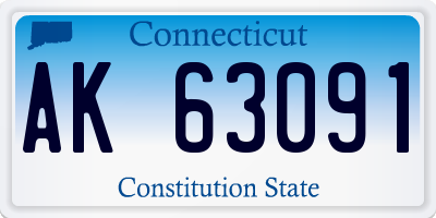 CT license plate AK63091