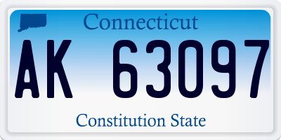 CT license plate AK63097