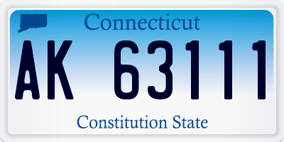 CT license plate AK63111