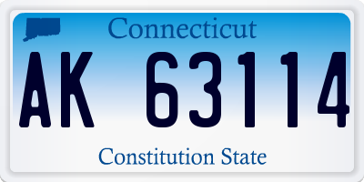 CT license plate AK63114