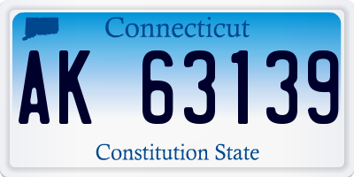 CT license plate AK63139